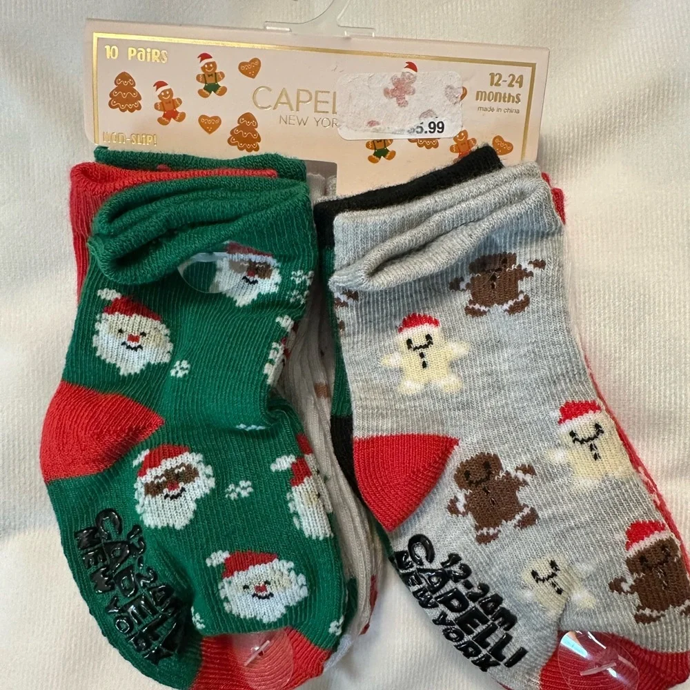 Capelli of New York Kids Holiday Socks - Red and White